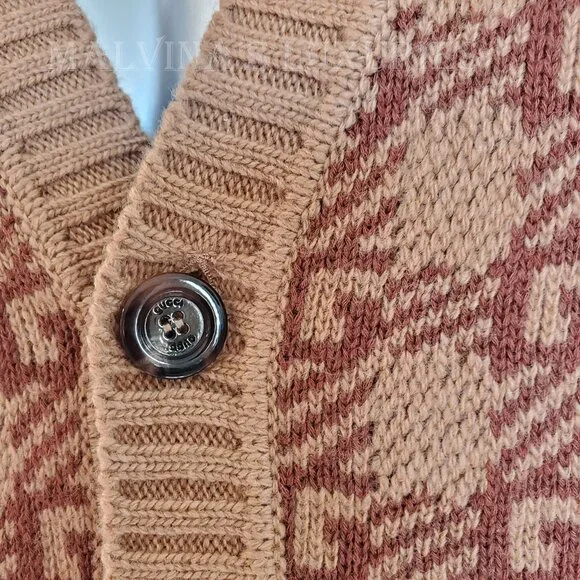 GUCCI MENS SWEATER Ha Ha Ha Harry Styles SQUARE G LOGO CARDIGAN sz S / SMALL - Picture 8 of 15